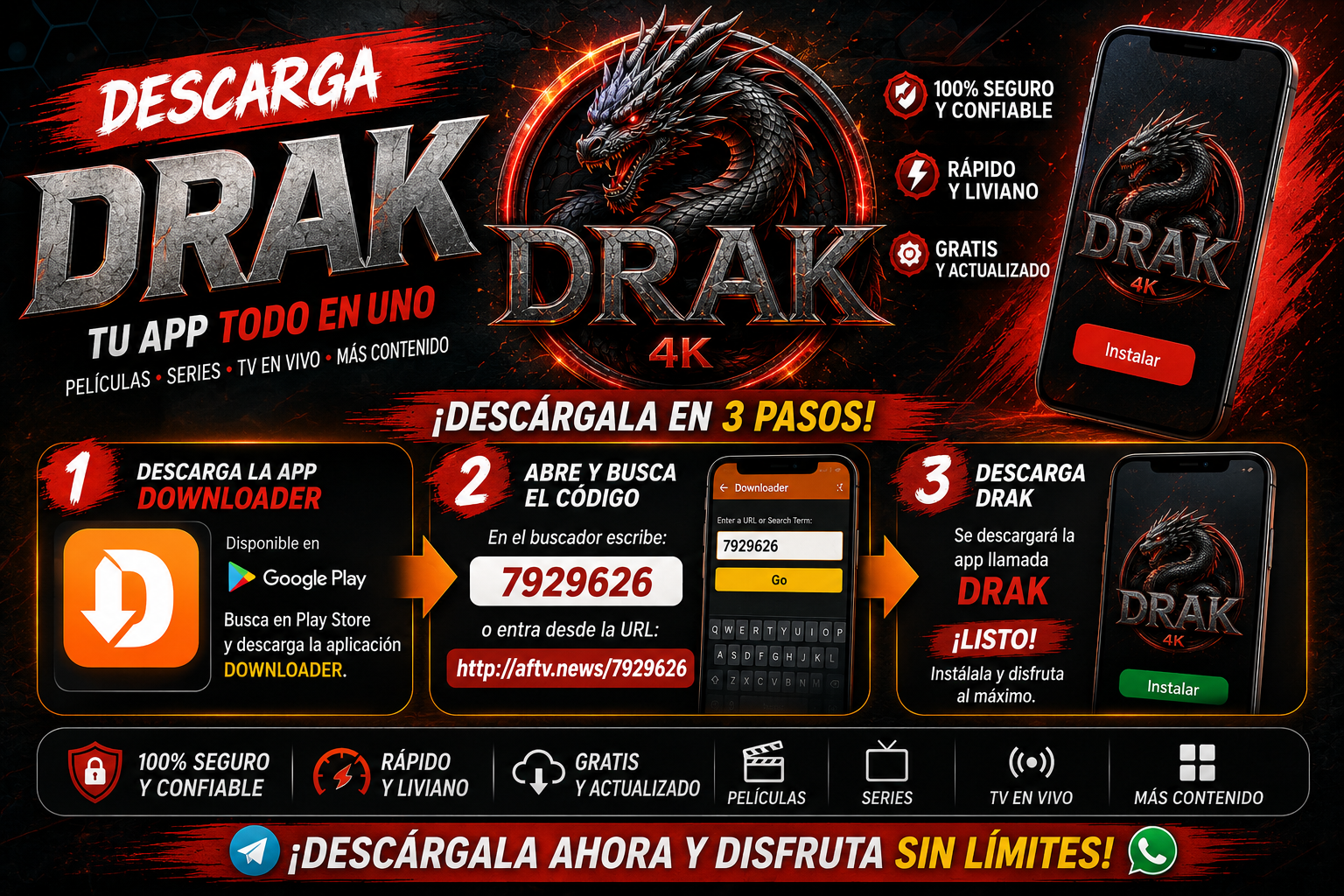 Tutorial instalación DRAK 4K en 3 pasos